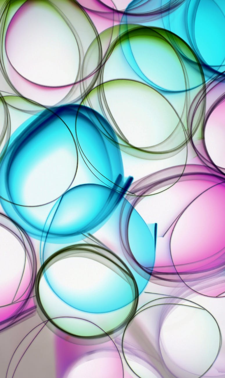 colorful abstract circles art composition